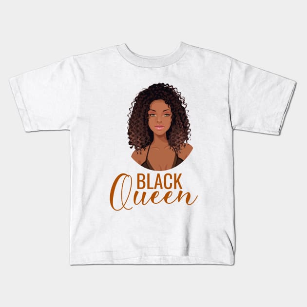 Black Queen, Black Woman, African American Woman Kids T-Shirt by UrbanLifeApparel